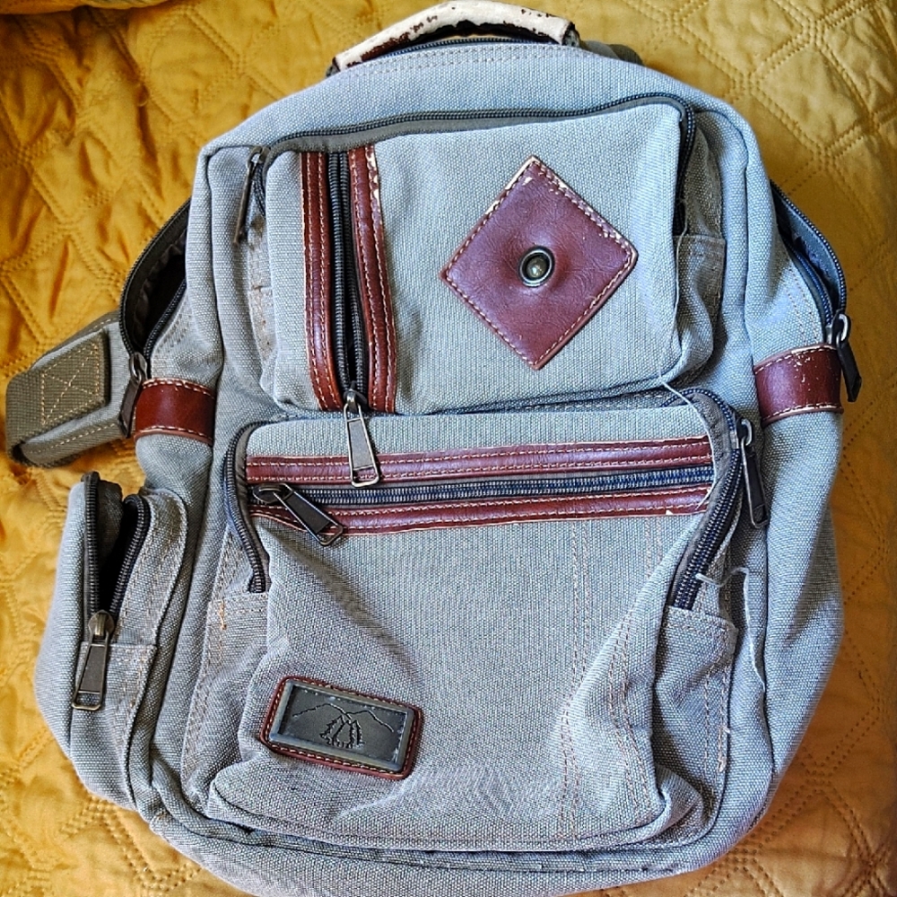 Prairie Schooner Triple Tree Green & Khaki Canvas Messenger Bag